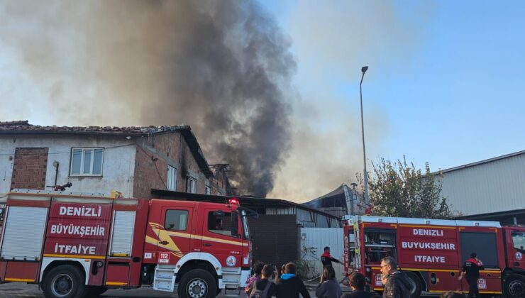 Denizli’de Terk Edilen Tabakhanede Yangın, Müdahale Sürüyor