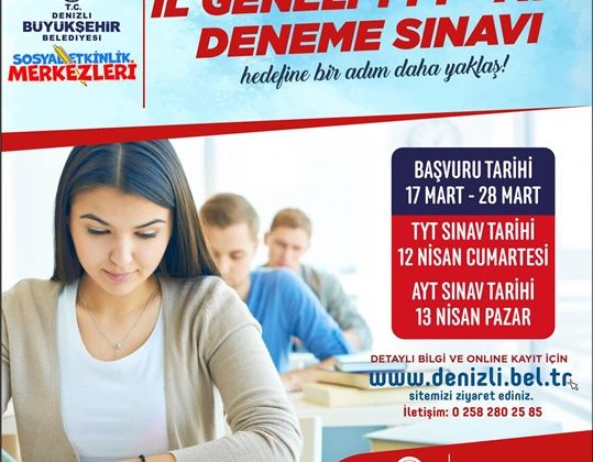 Denizli Büyükşehir’den il genelinde TYT ve AYT deneme sınavı